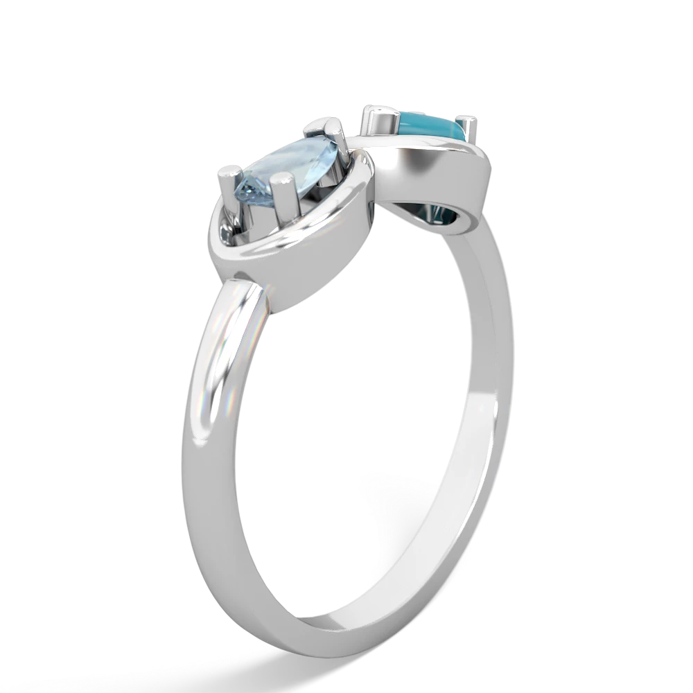 Aquamarine Infinity 14K White Gold ring R5050