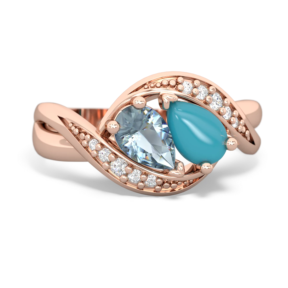 Aquamarine Summer Winds 14K Rose Gold ring R5342