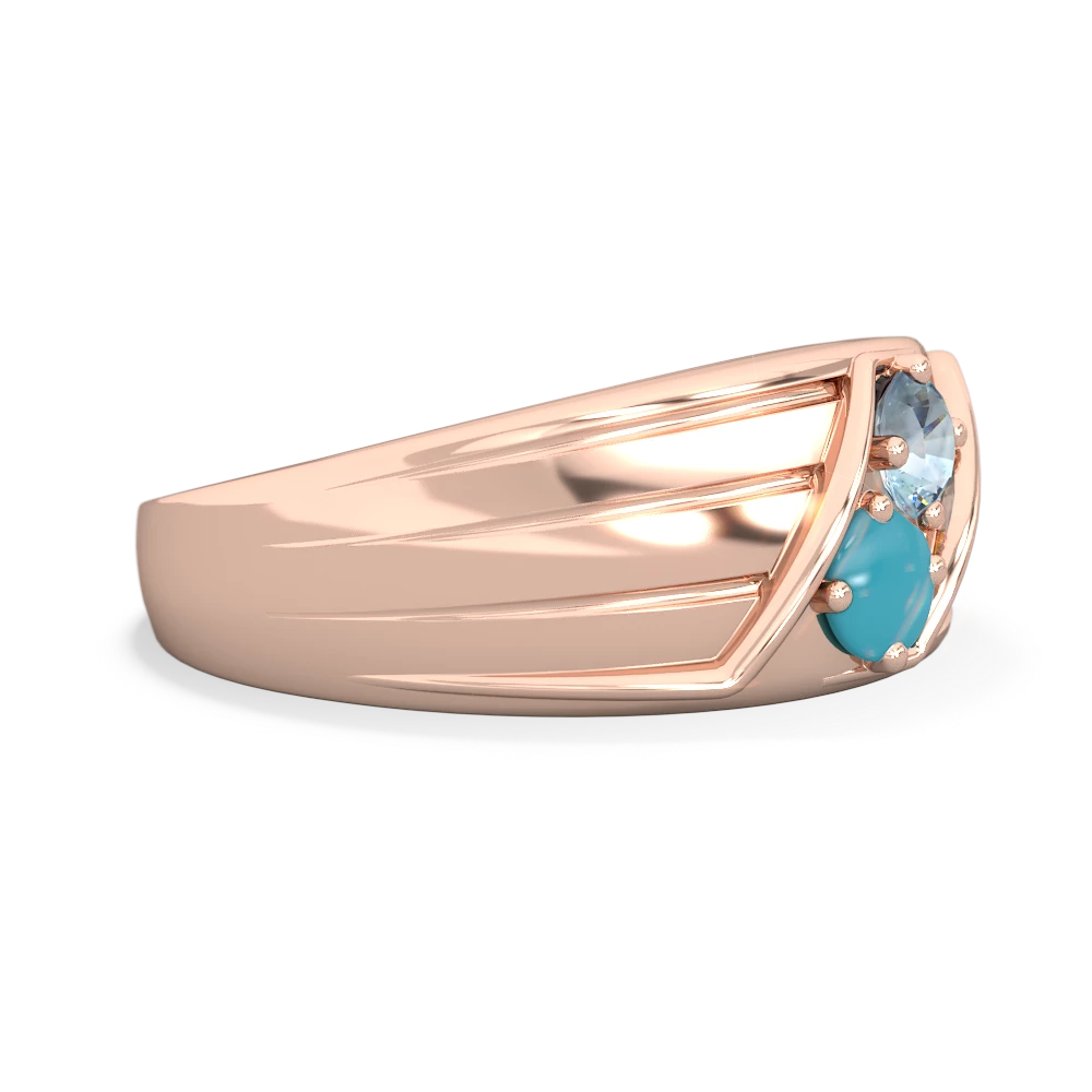 Aquamarine Men's Streamline 14K Rose Gold ring R0460