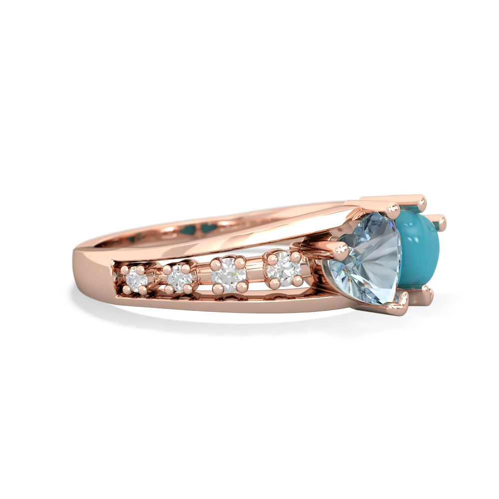 Aquamarine Heart To Heart 14K Rose Gold ring R3342