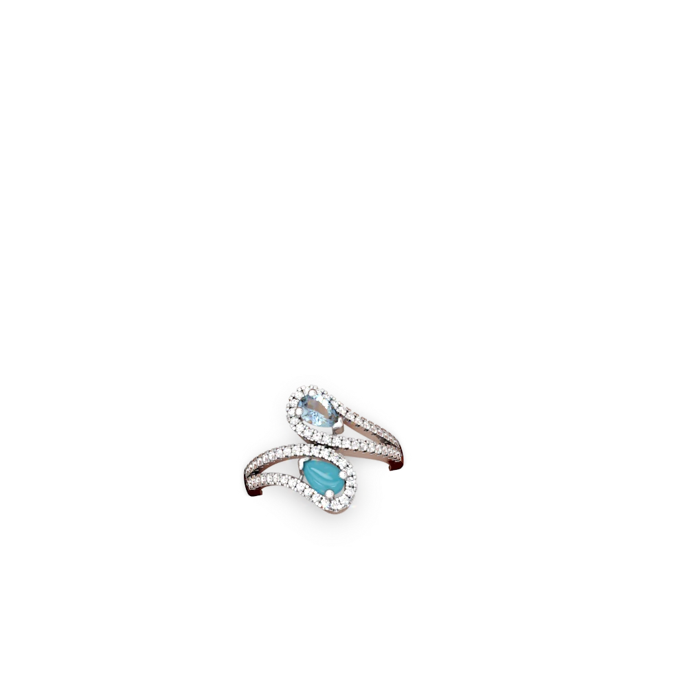 Aquamarine Diamond Dazzler 14K White Gold ring R3000