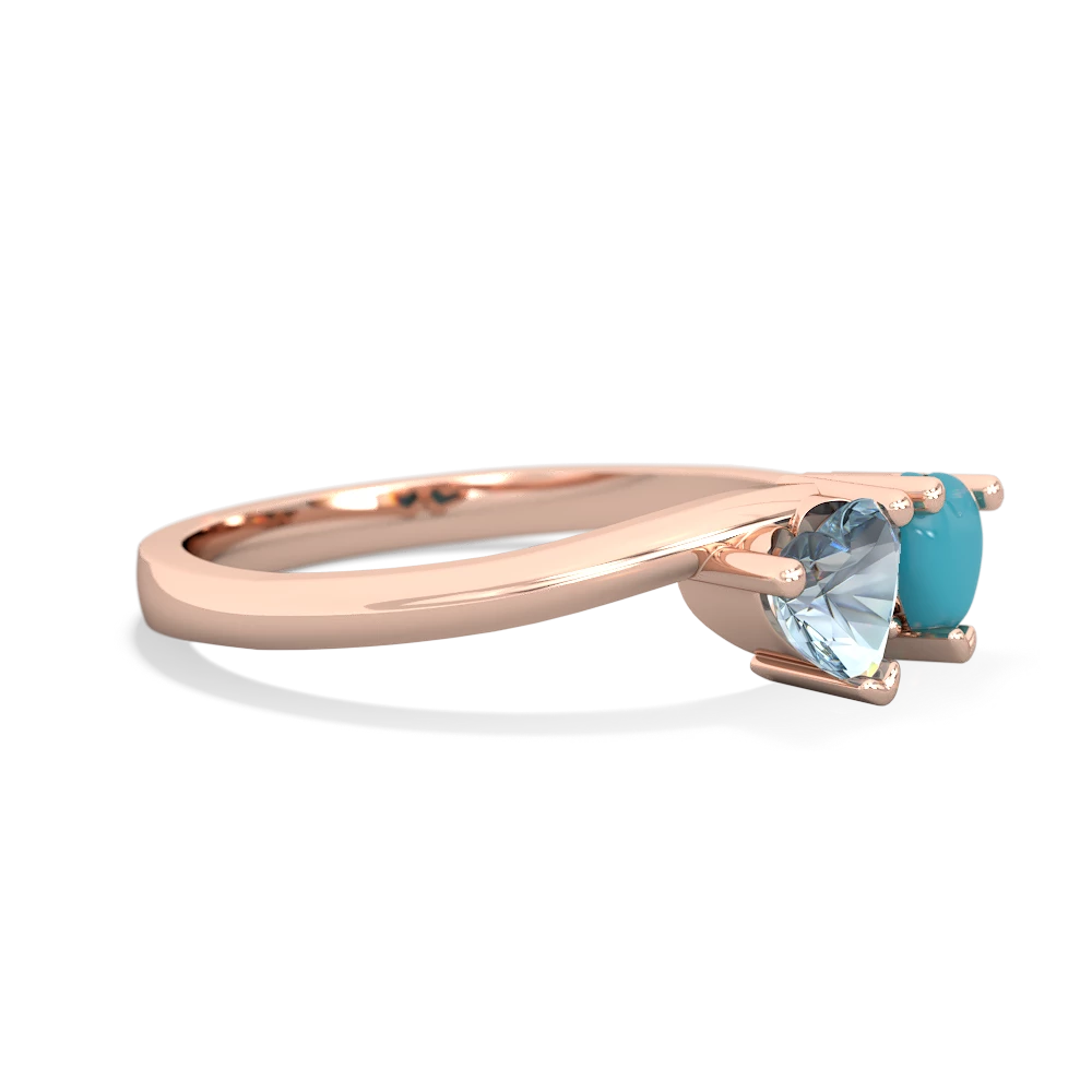 Aquamarine Sweethearts 14K Rose Gold ring R5260