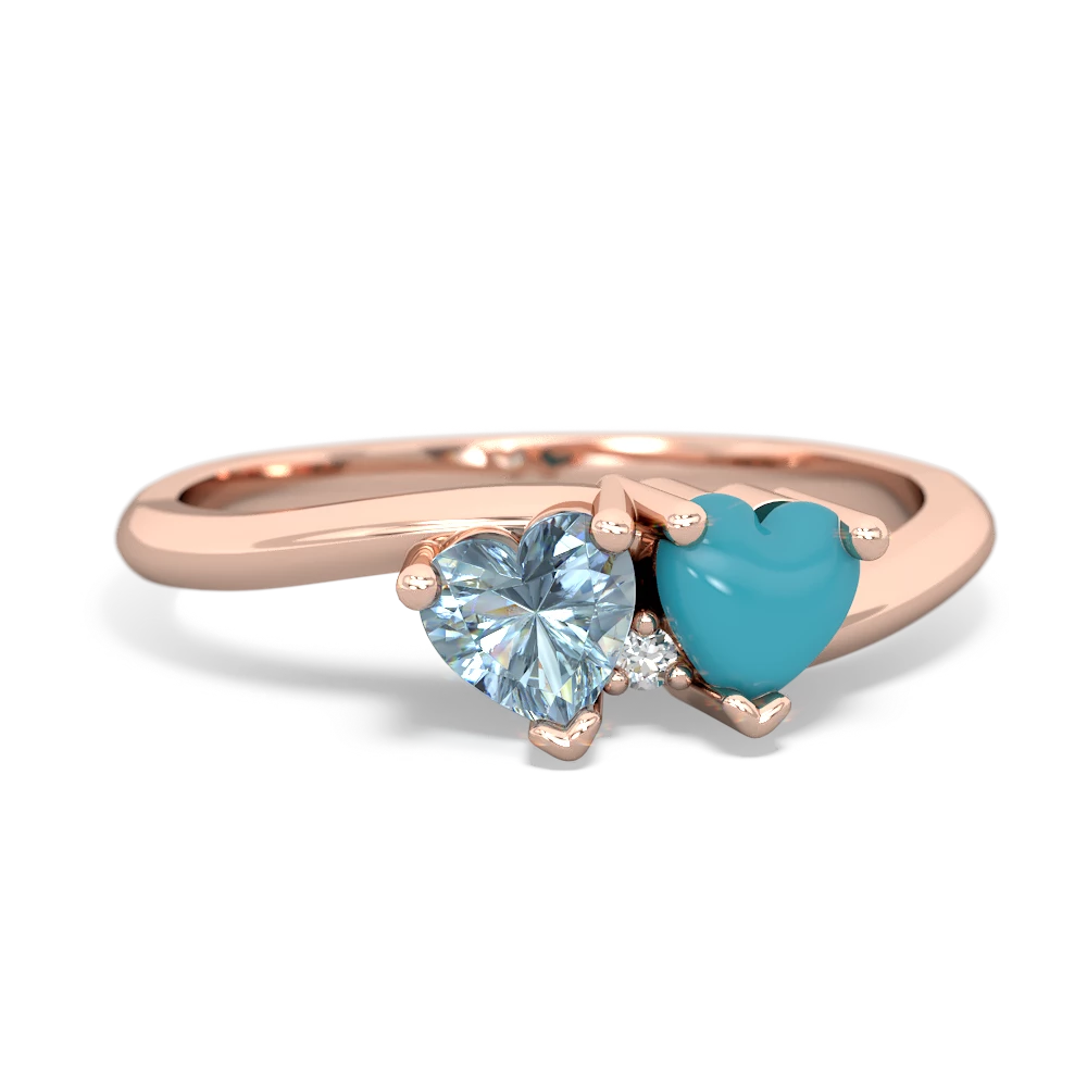 Aquamarine Sweethearts 14K Rose Gold ring R5260