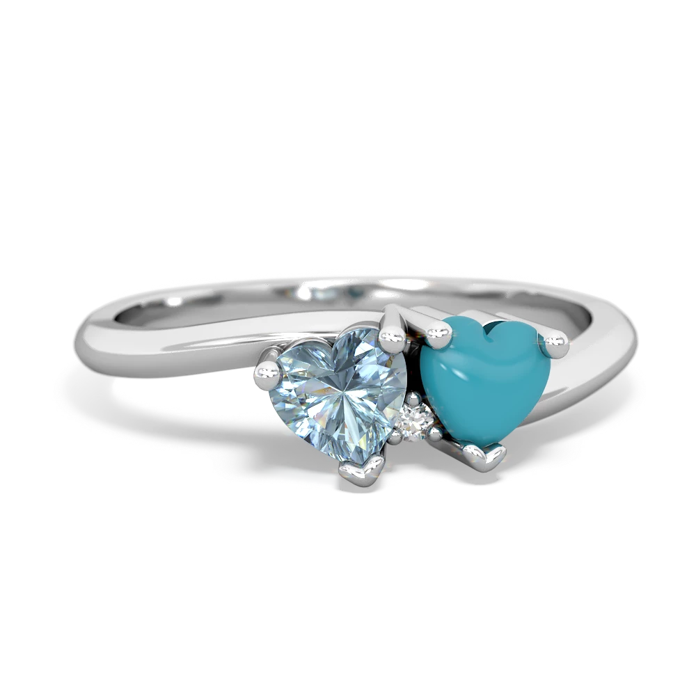 Aquamarine Sweethearts 14K White Gold ring R5260