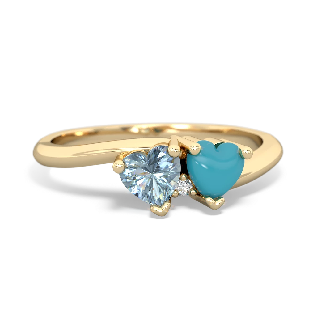 Aquamarine Sweethearts 14K Yellow Gold ring R5260