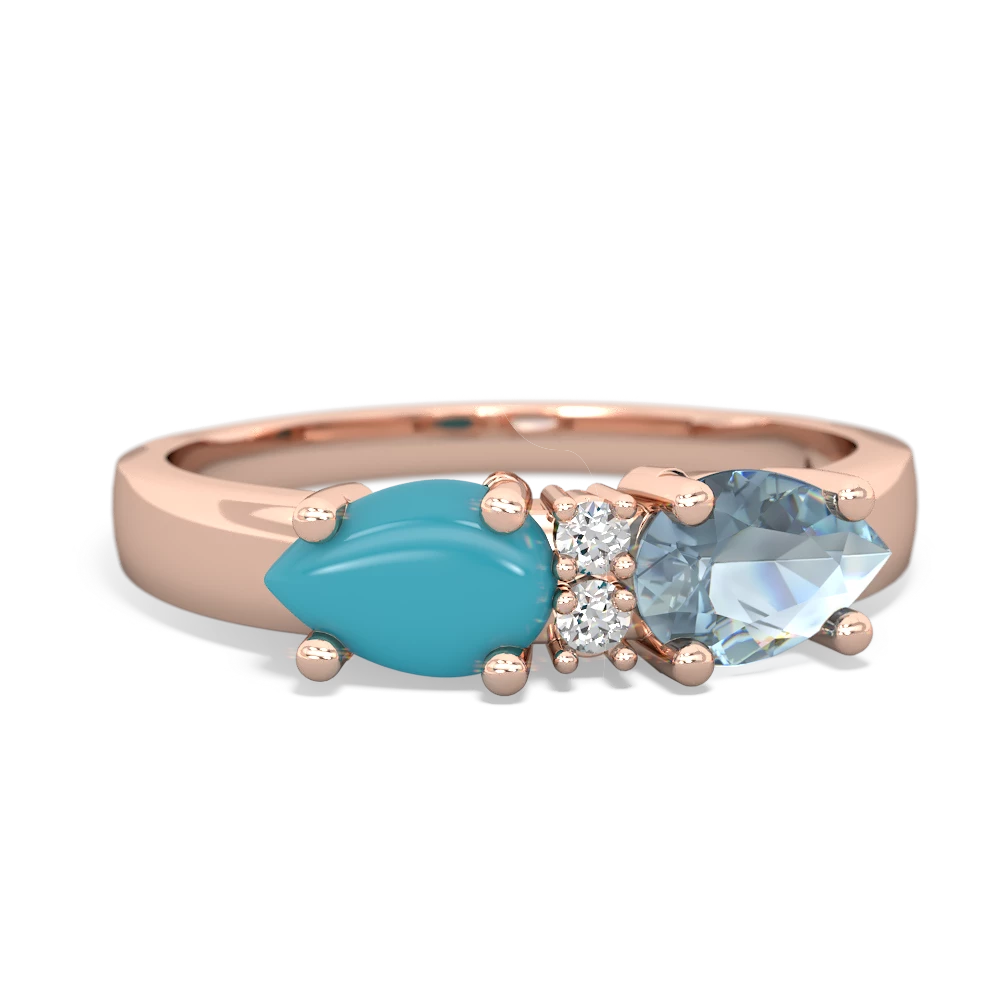 Aquamarine Pear Bowtie 14K Rose Gold ring R0865