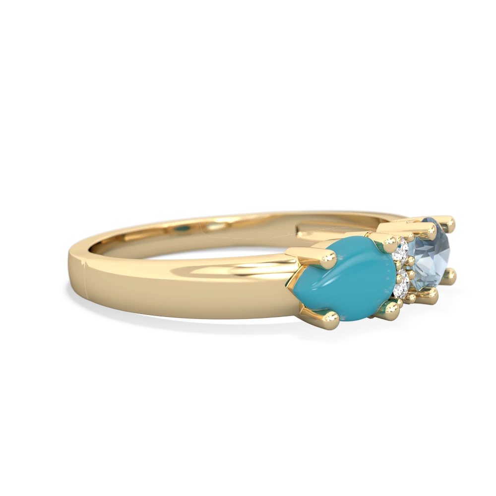 Aquamarine Pear Bowtie 14K Yellow Gold ring R0865