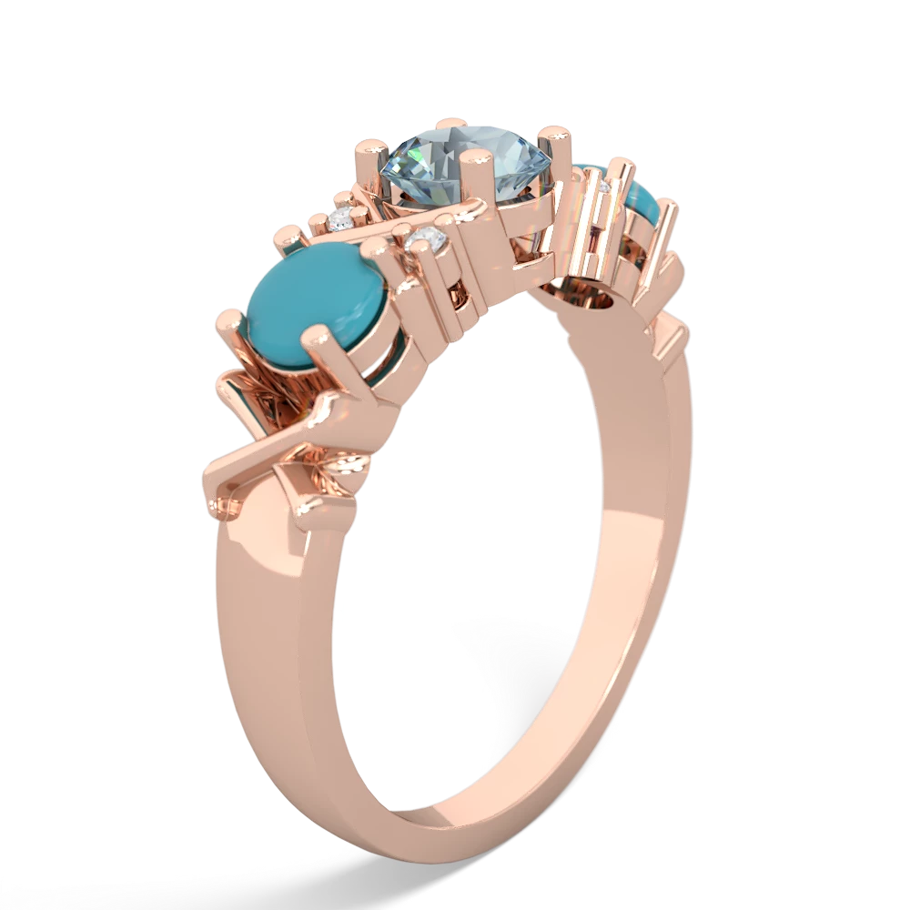 Aquamarine Hugs And Kisses 14K Rose Gold ring R5016