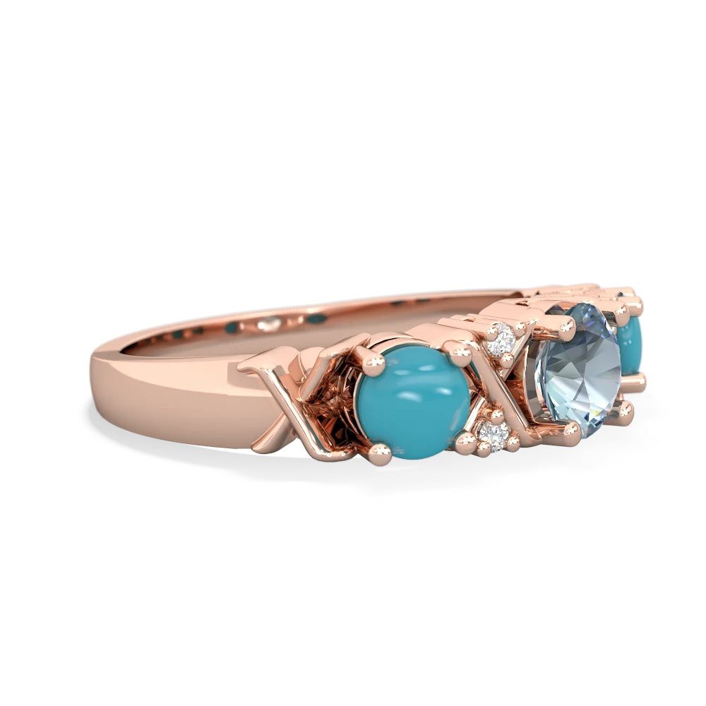 Aquamarine Hugs And Kisses 14K Rose Gold ring R5016