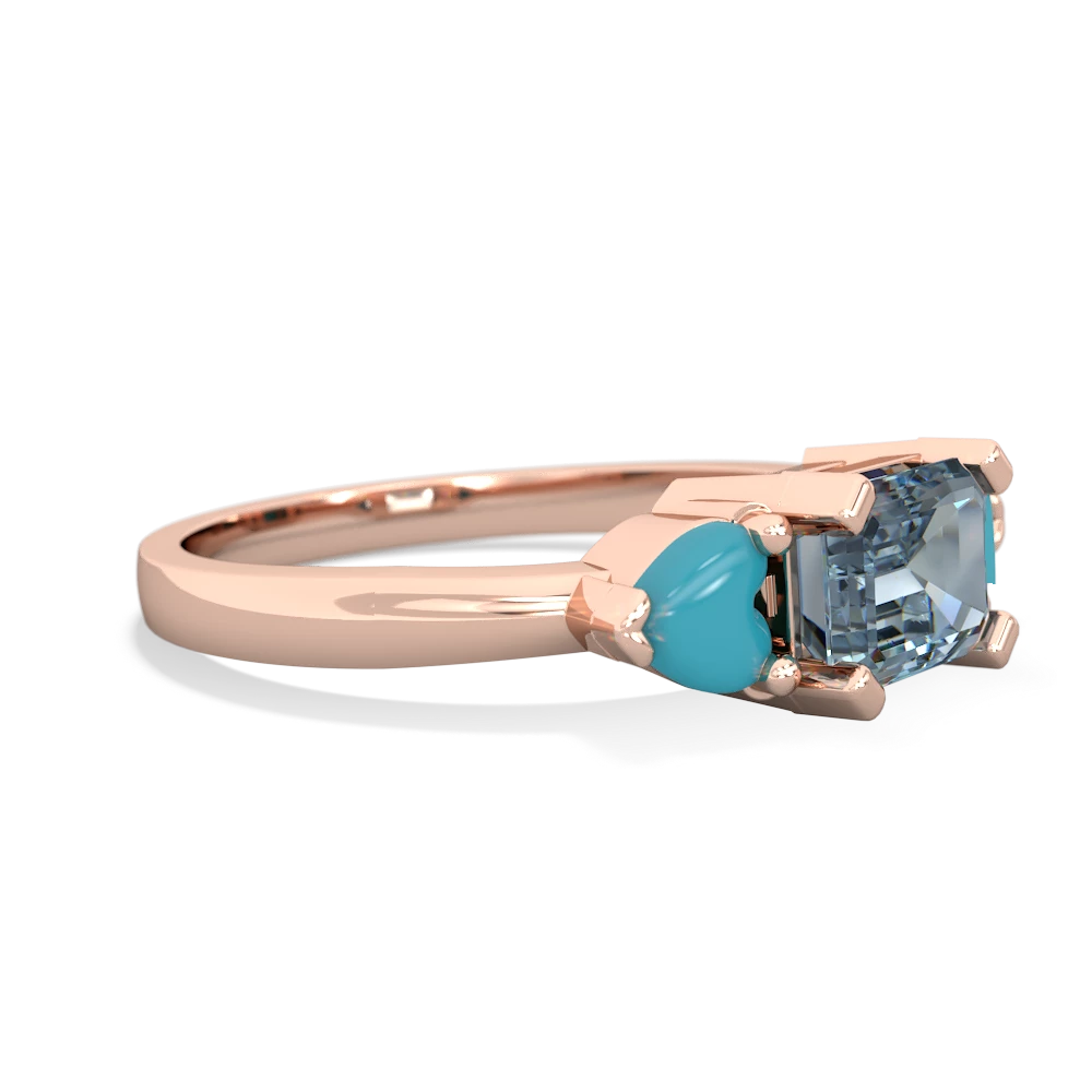 Aquamarine Three Stone 14K Rose Gold ring R5235