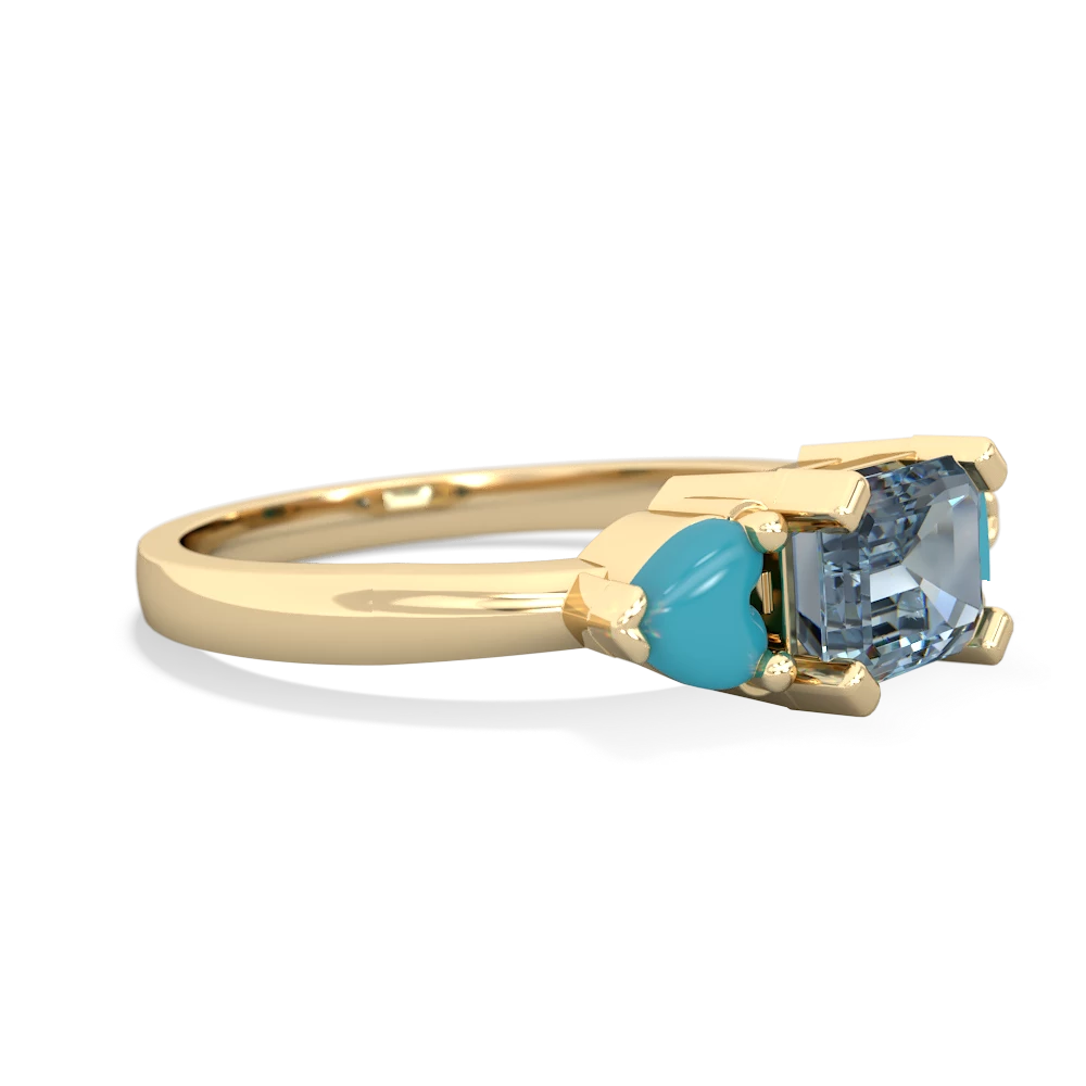 Aquamarine Three Stone 14K Yellow Gold ring R5235