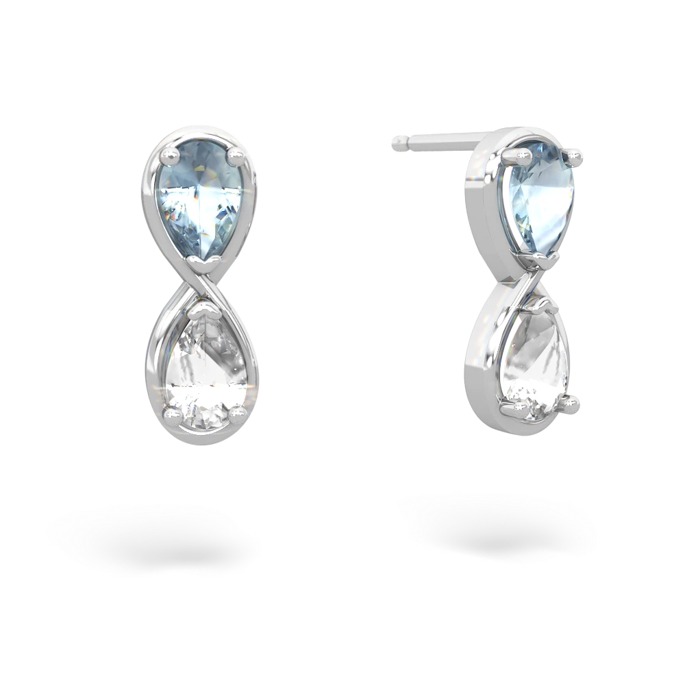 Aquamarine Infinity 14K White Gold earrings E5050