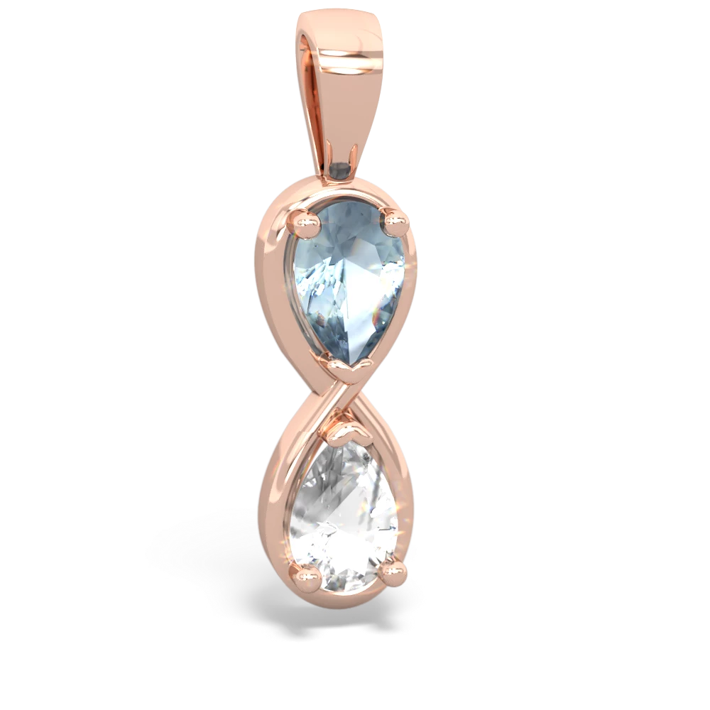 Aquamarine Infinity 14K Rose Gold pendant P5050