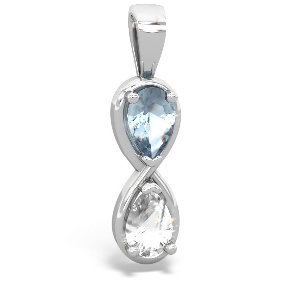 Aquamarine Infinity 14K White Gold pendant P5050