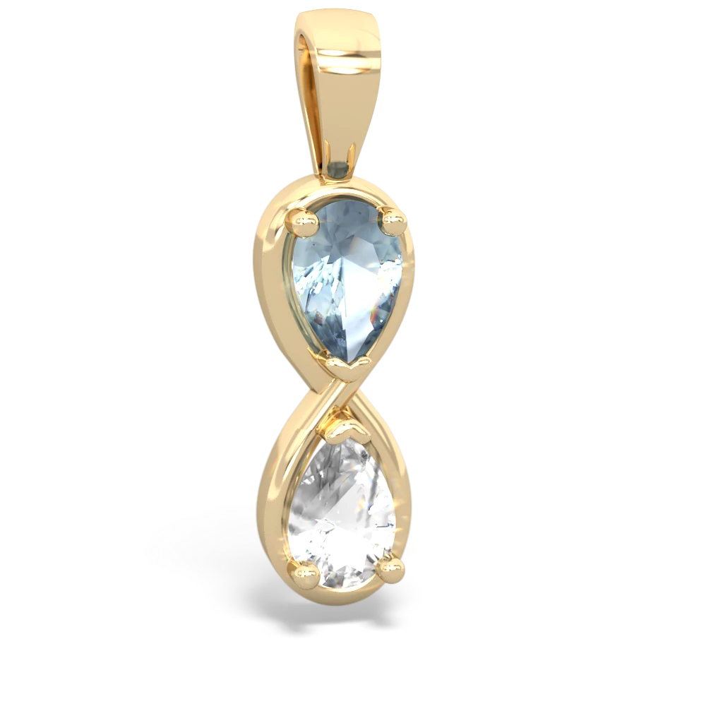 Aquamarine Infinity 14K Yellow Gold pendant P5050