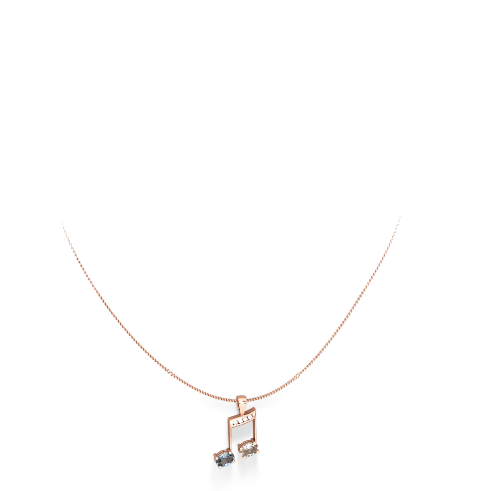 Aquamarine Color Of Music 14K Rose Gold pendant P3334