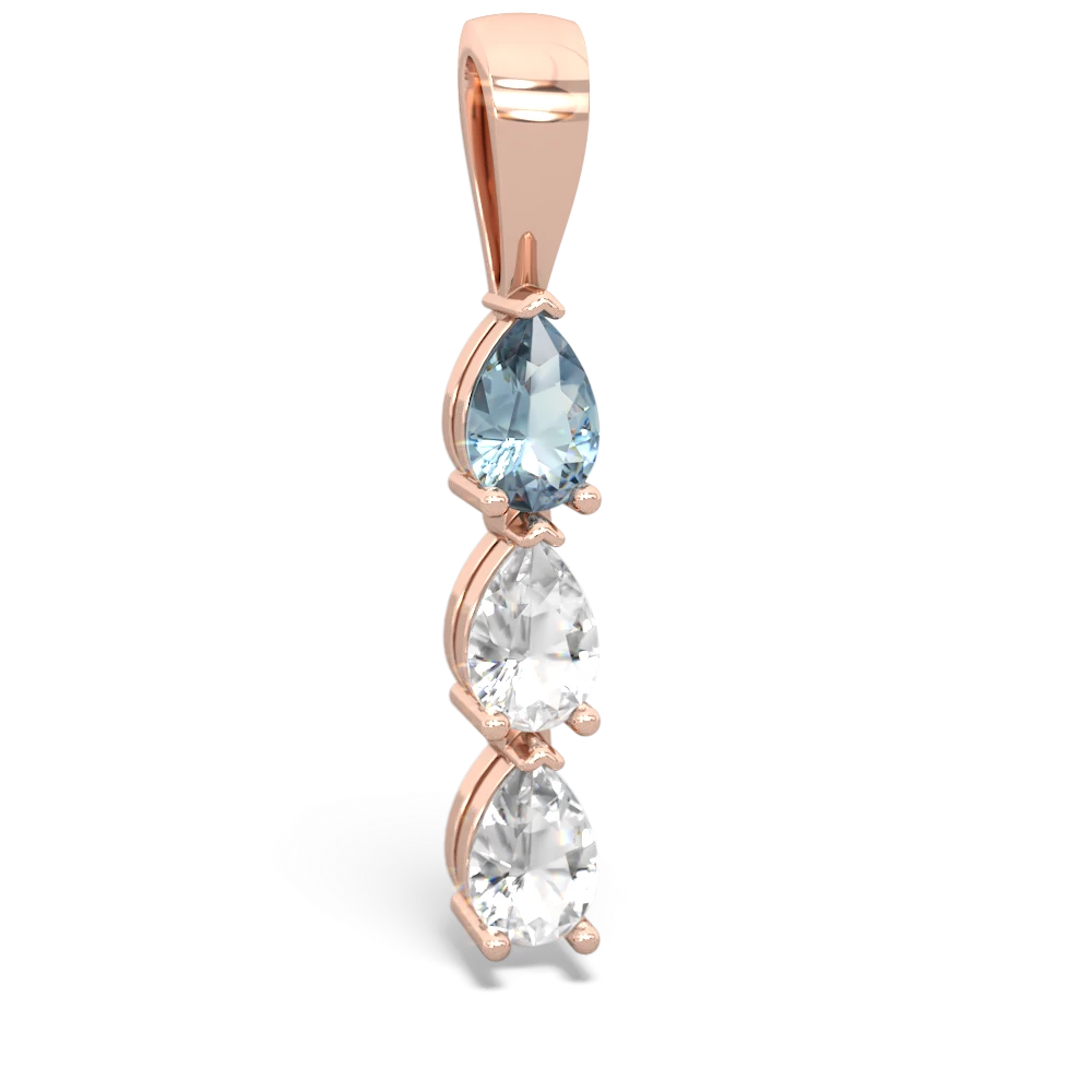 Aquamarine Dew Drops 14K Rose Gold pendant P2251