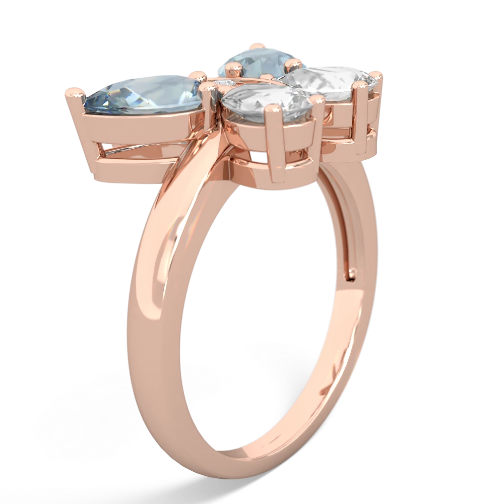 Aquamarine Butterfly 14K Rose Gold ring R2215