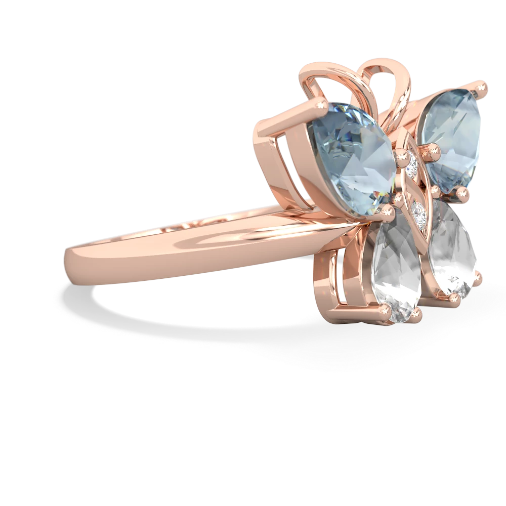 Aquamarine Butterfly 14K Rose Gold ring R2215