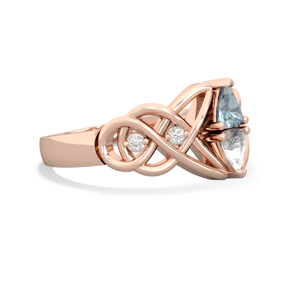 Aquamarine Keepsake Celtic Knot 14K Rose Gold ring R5300