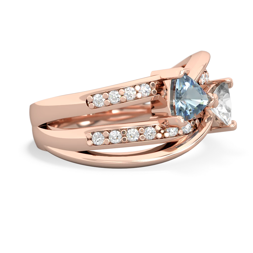 Aquamarine Bowtie 14K Rose Gold ring R2360