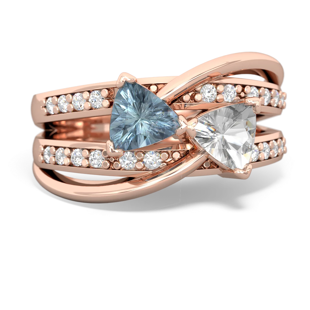 Aquamarine Bowtie 14K Rose Gold ring R2360