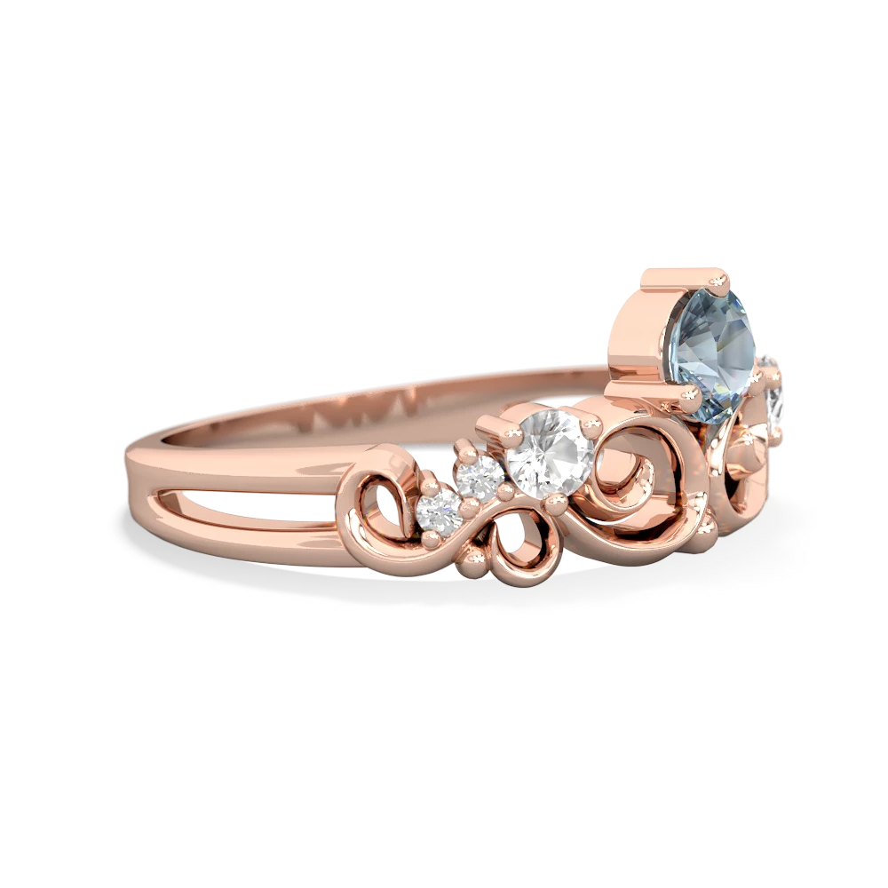 Aquamarine Crown Keepsake 14K Rose Gold ring R5740