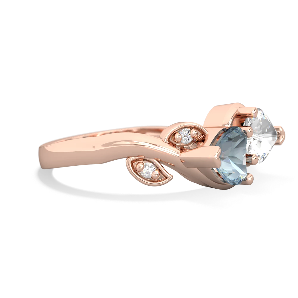 Aquamarine Floral Elegance 14K Rose Gold ring R5790