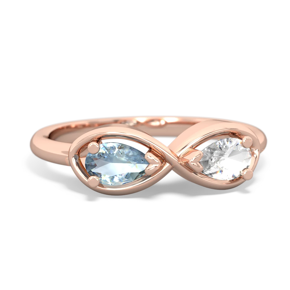 Aquamarine Infinity 14K Rose Gold ring R5050