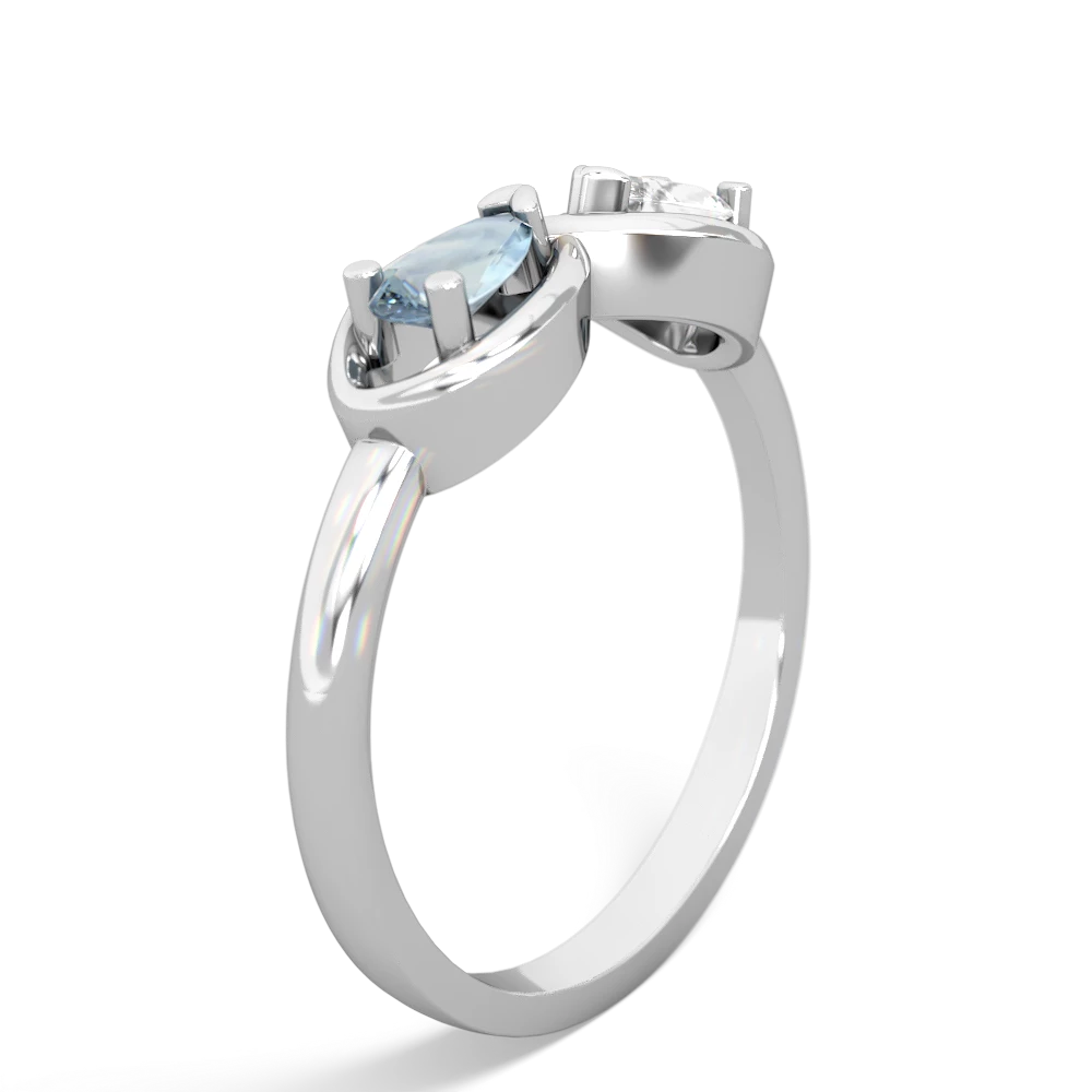 Aquamarine Infinity 14K White Gold ring R5050