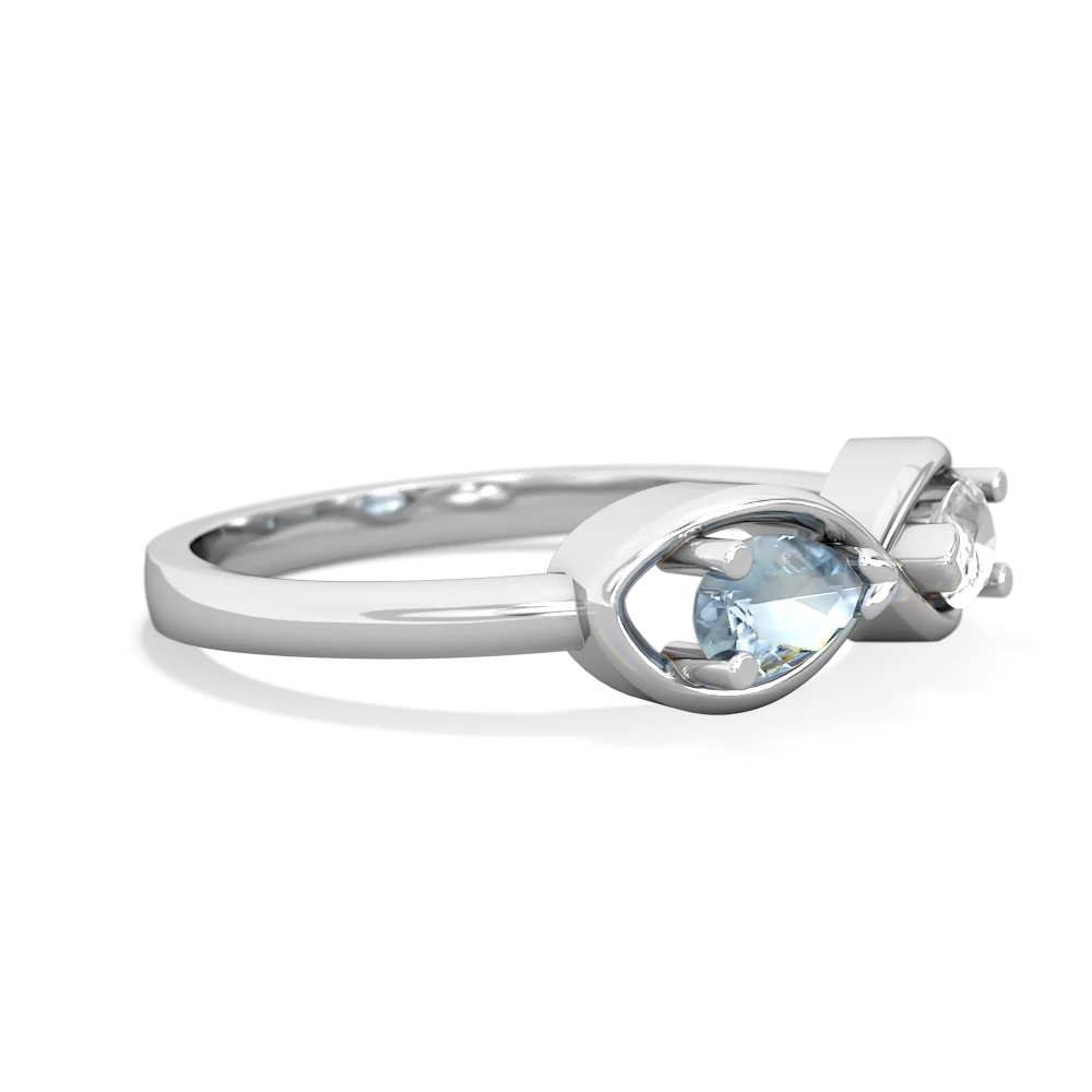 Aquamarine Infinity 14K White Gold ring R5050