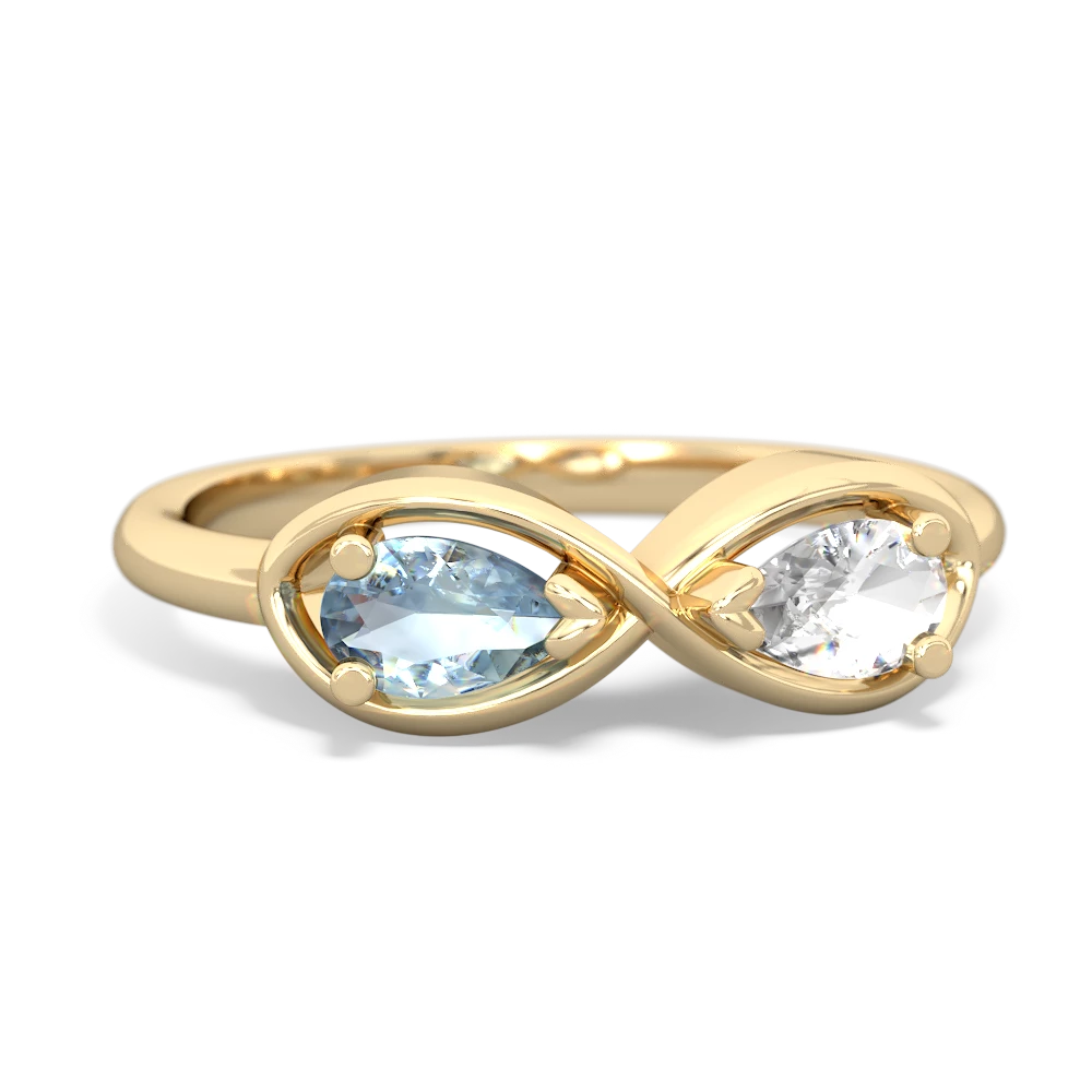 Aquamarine Infinity 14K Yellow Gold ring R5050