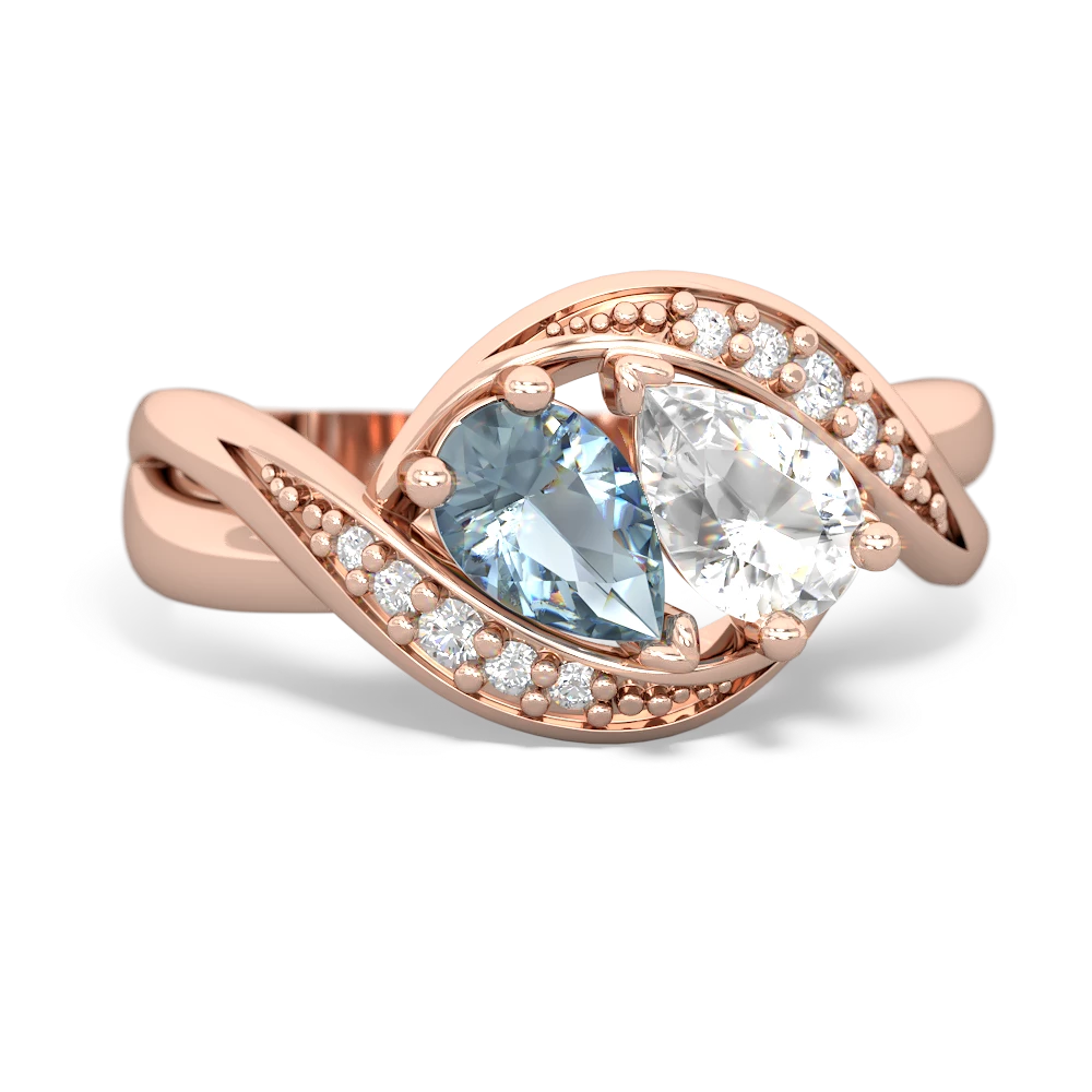 Aquamarine Summer Winds 14K Rose Gold ring R5342