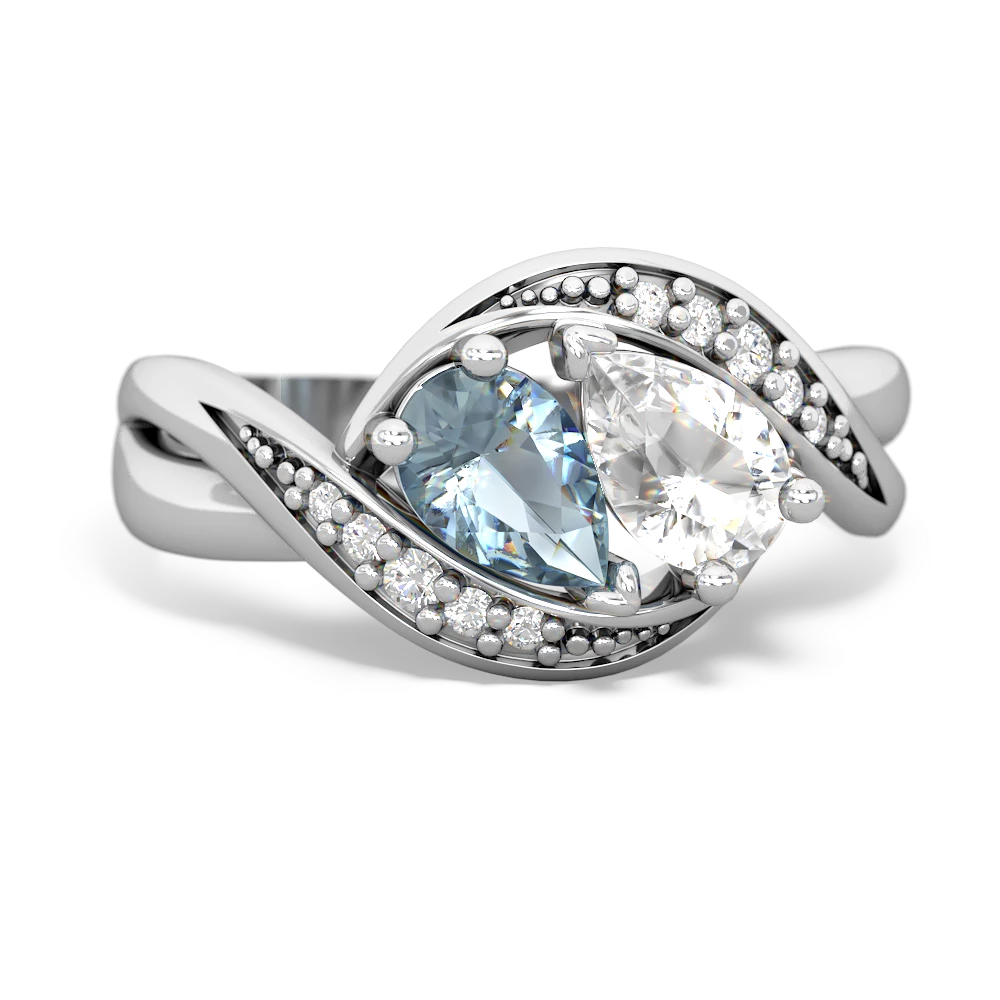 Aquamarine Summer Winds 14K White Gold ring R5342