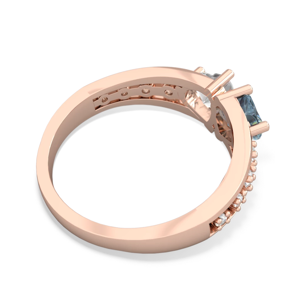 Aquamarine Heart To Heart 14K Rose Gold ring R3342