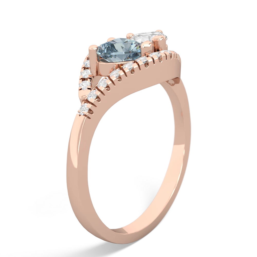 Aquamarine Mother And Child 14K Rose Gold ring R3010