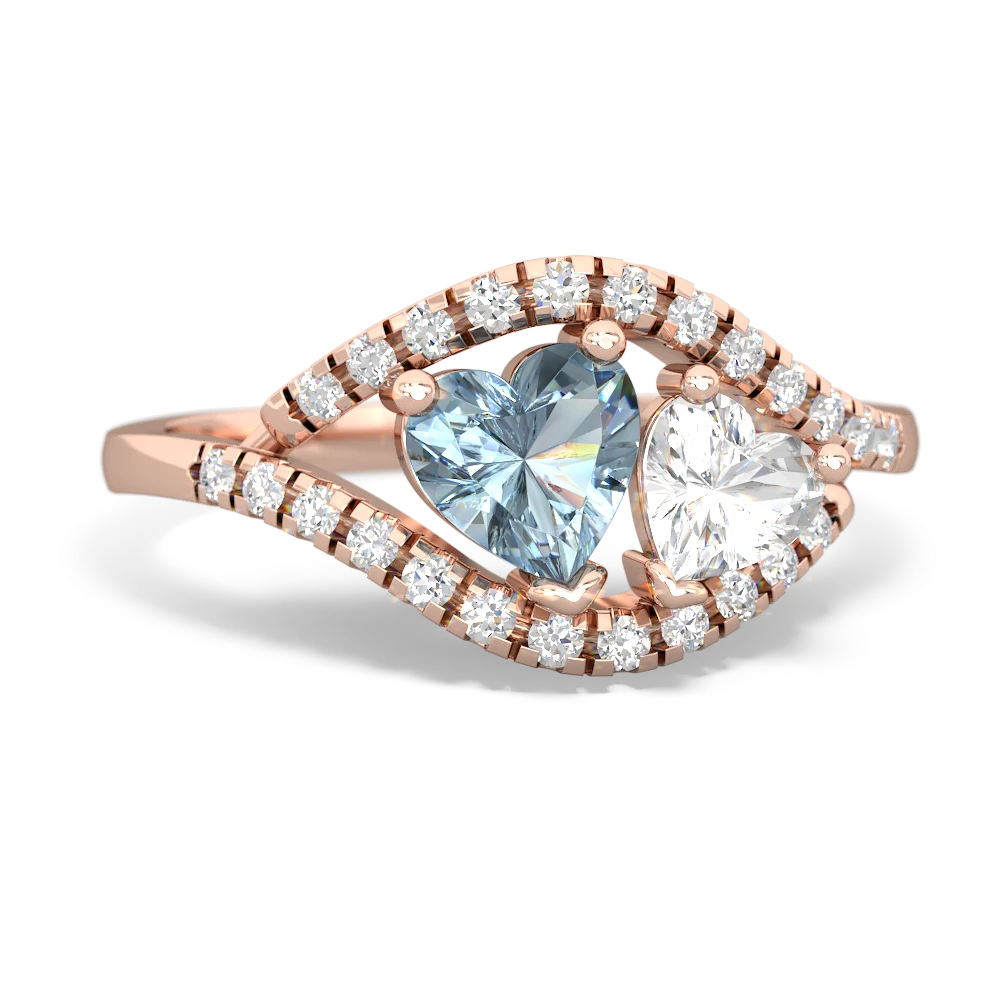 Aquamarine Mother And Child 14K Rose Gold ring R3010