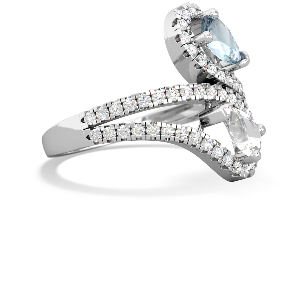 Aquamarine Diamond Dazzler 14K White Gold ring R3000