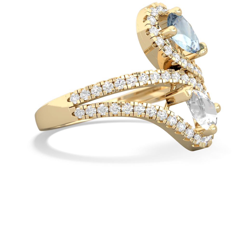 Aquamarine Diamond Dazzler 14K Yellow Gold ring R3000