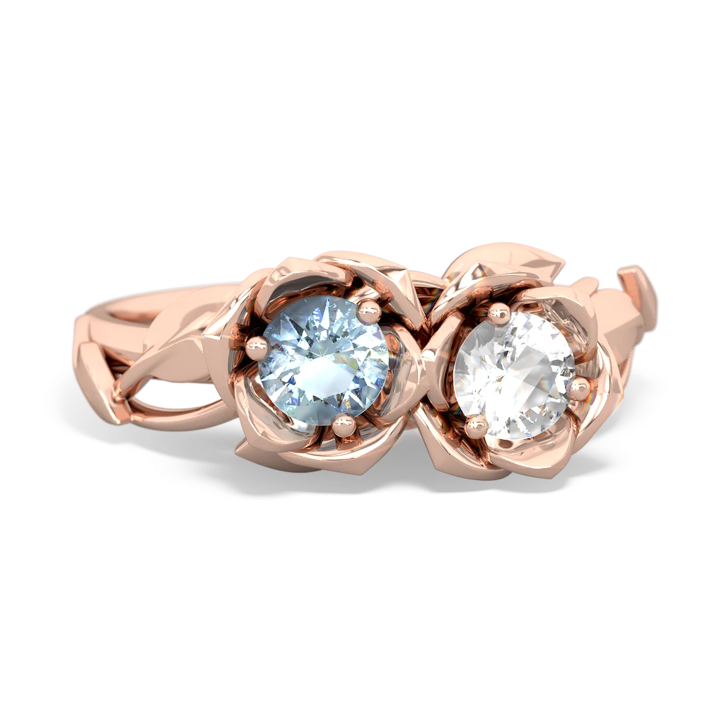 Aquamarine Rose Garden 14K Rose Gold ring R5510