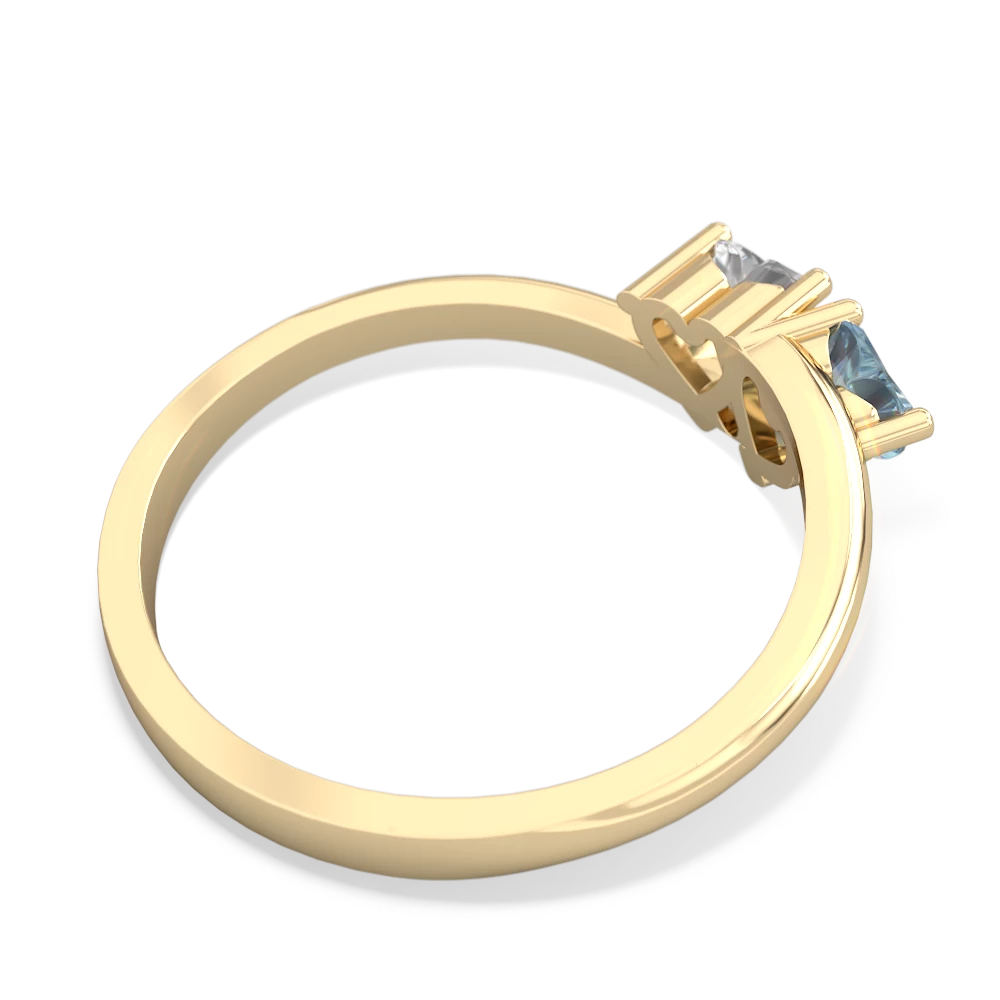 Aquamarine Sweethearts 14K Yellow Gold ring R5260