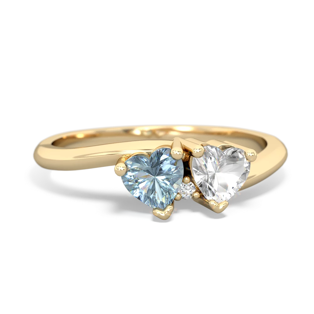 Aquamarine Sweethearts 14K Yellow Gold ring R5260