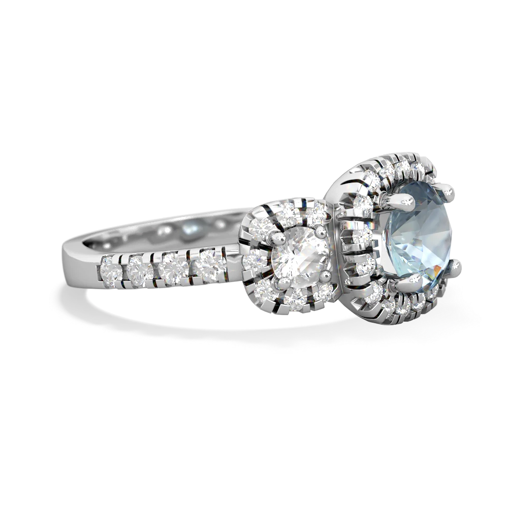 Aquamarine Regal Halo 14K White Gold ring R5350