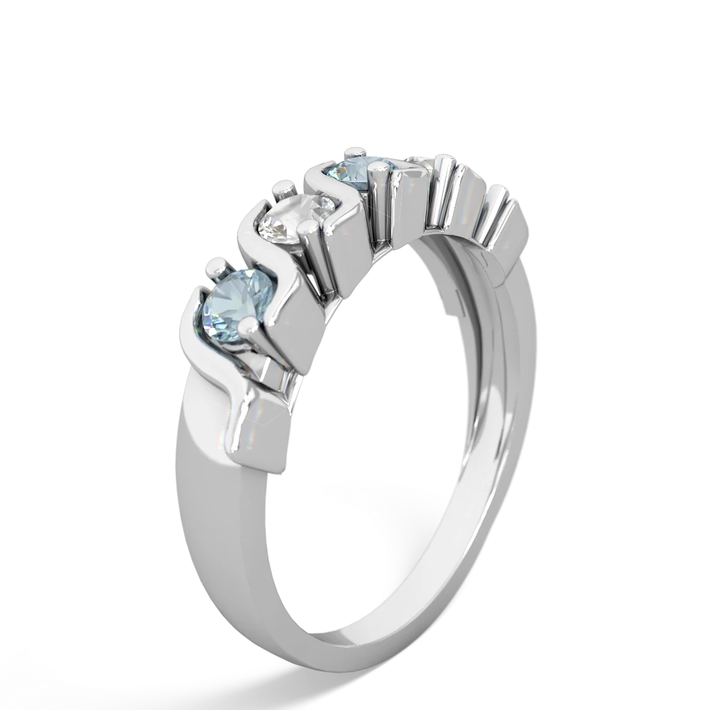 Aquamarine Anniversary Band 14K White Gold ring R2089