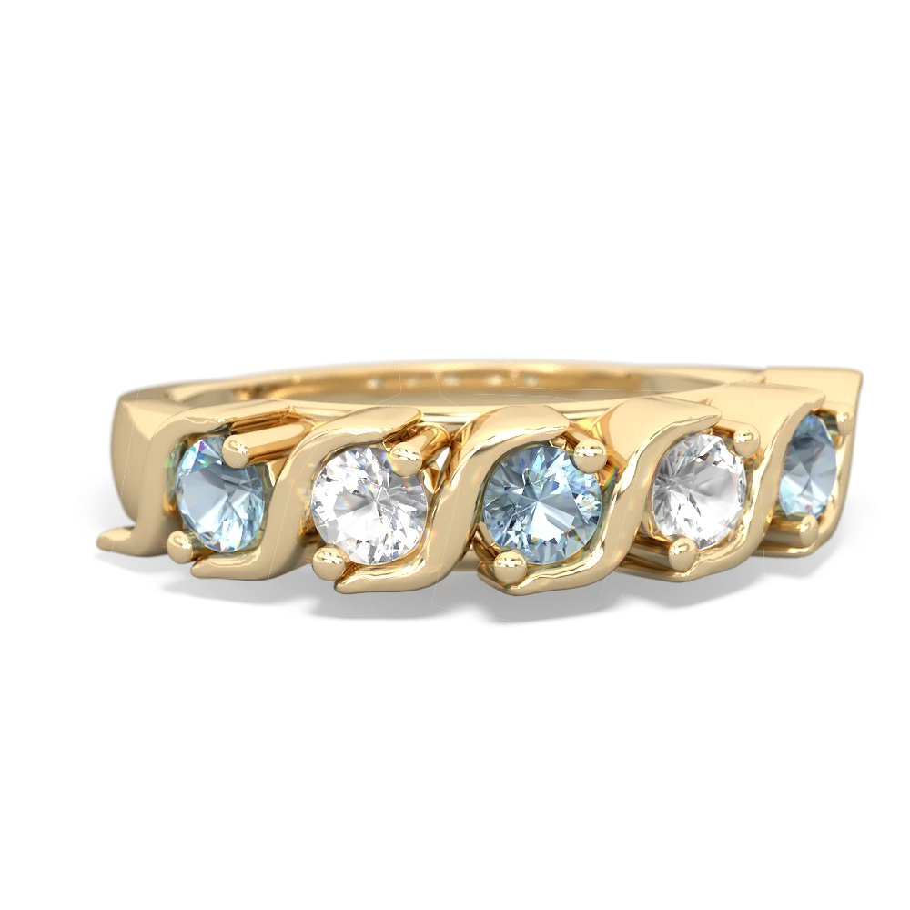 Aquamarine Anniversary Band 14K Yellow Gold ring R2089