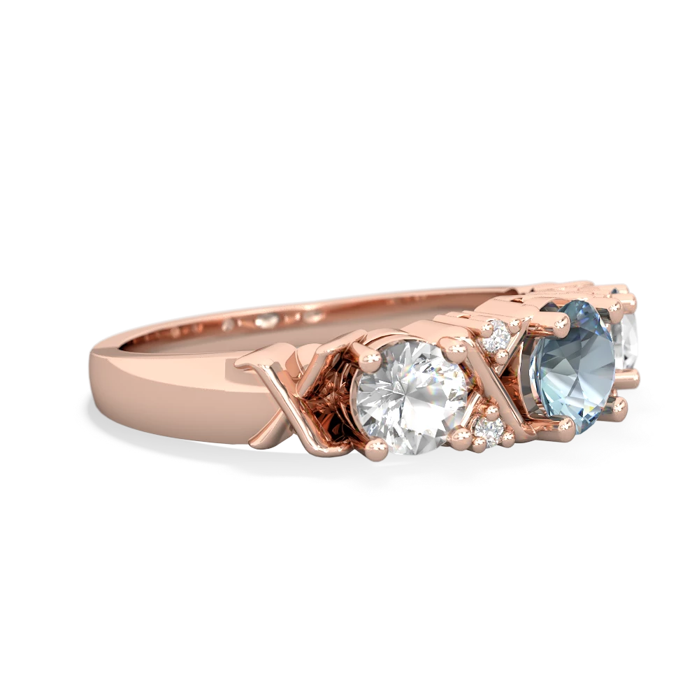 Aquamarine Hugs And Kisses 14K Rose Gold ring R5016