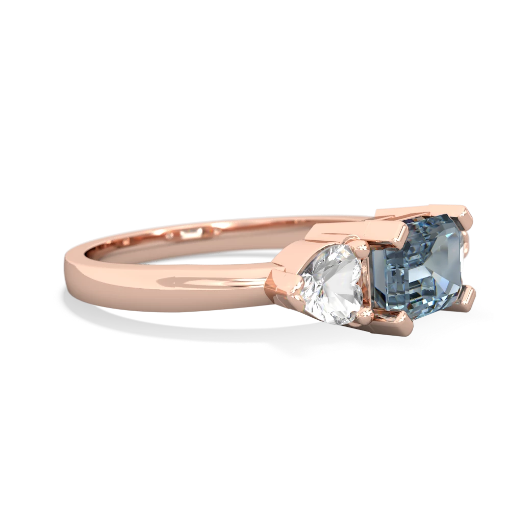 Aquamarine Three Stone 14K Rose Gold ring R5235