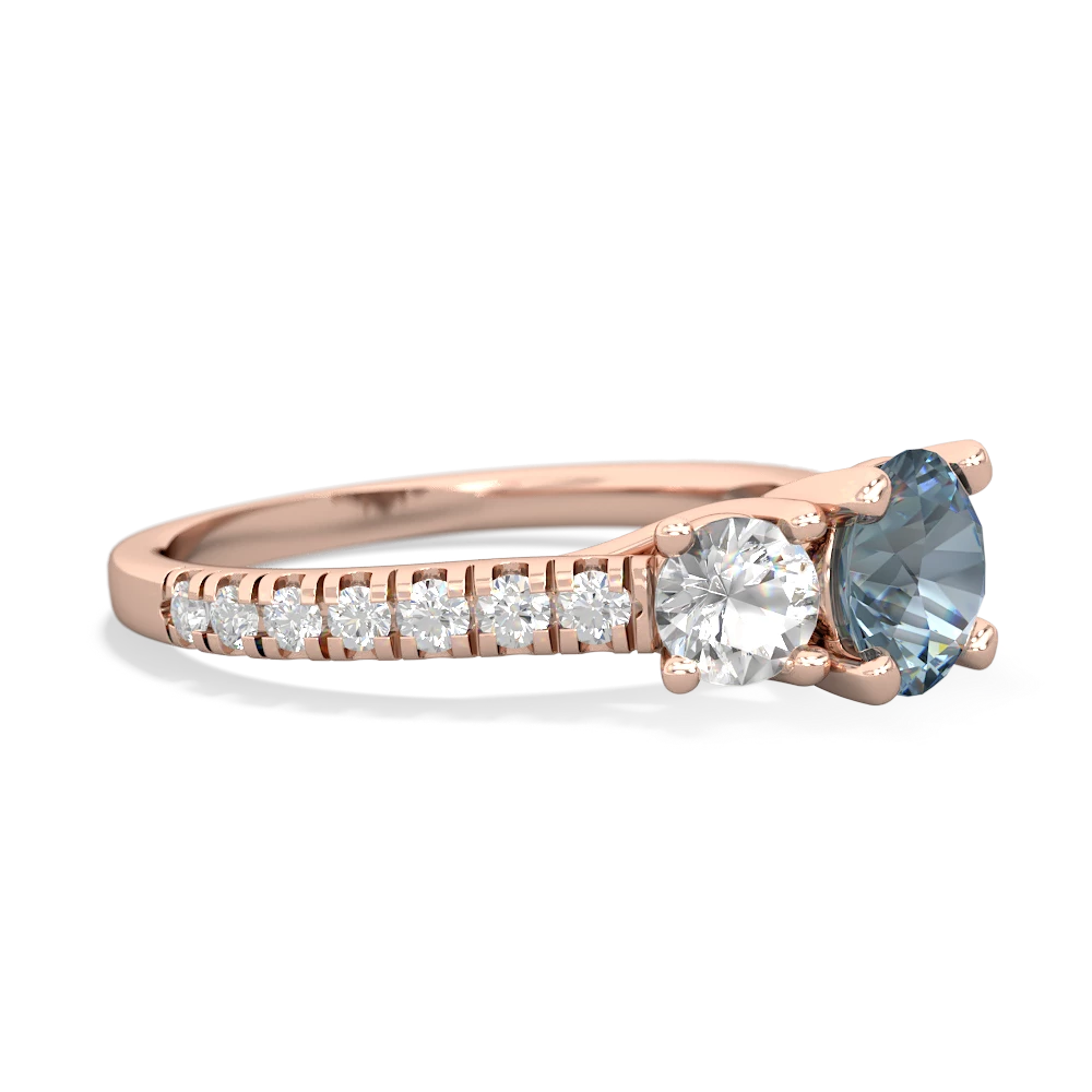 Aquamarine Pave Trellis 14K Rose Gold ring R5500