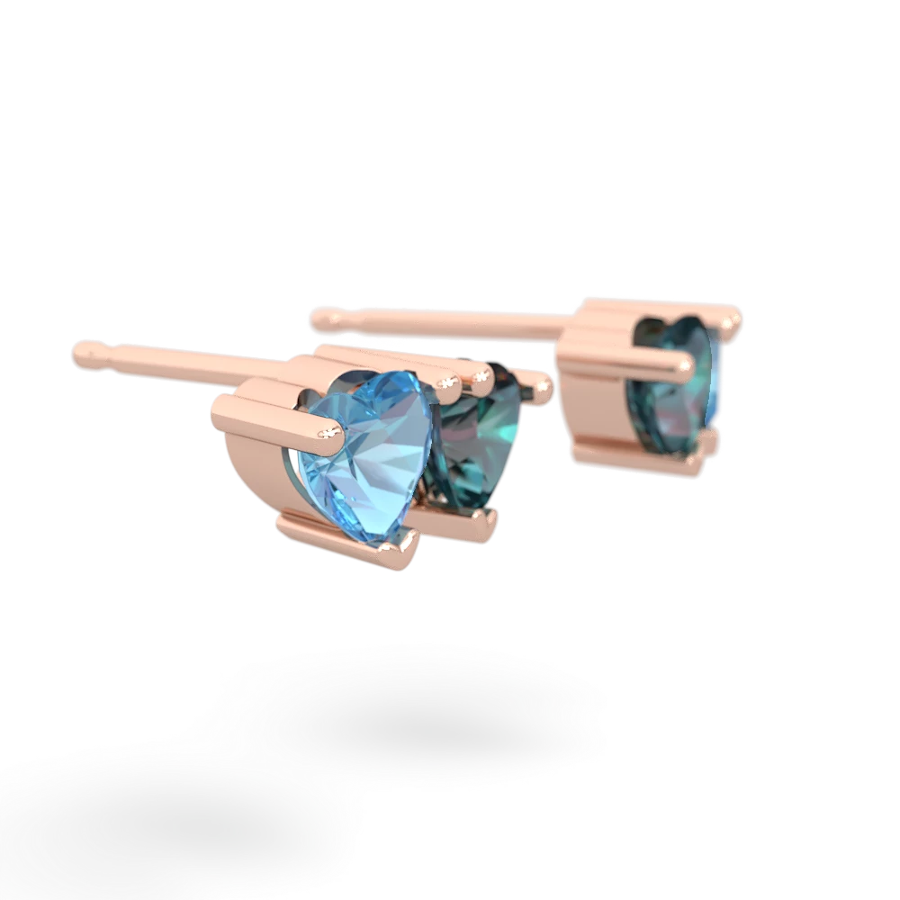 Blue Topaz Sweethearts 14K Rose Gold earrings E5260