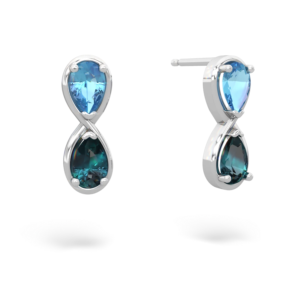 Blue Topaz Infinity 14K White Gold earrings E5050